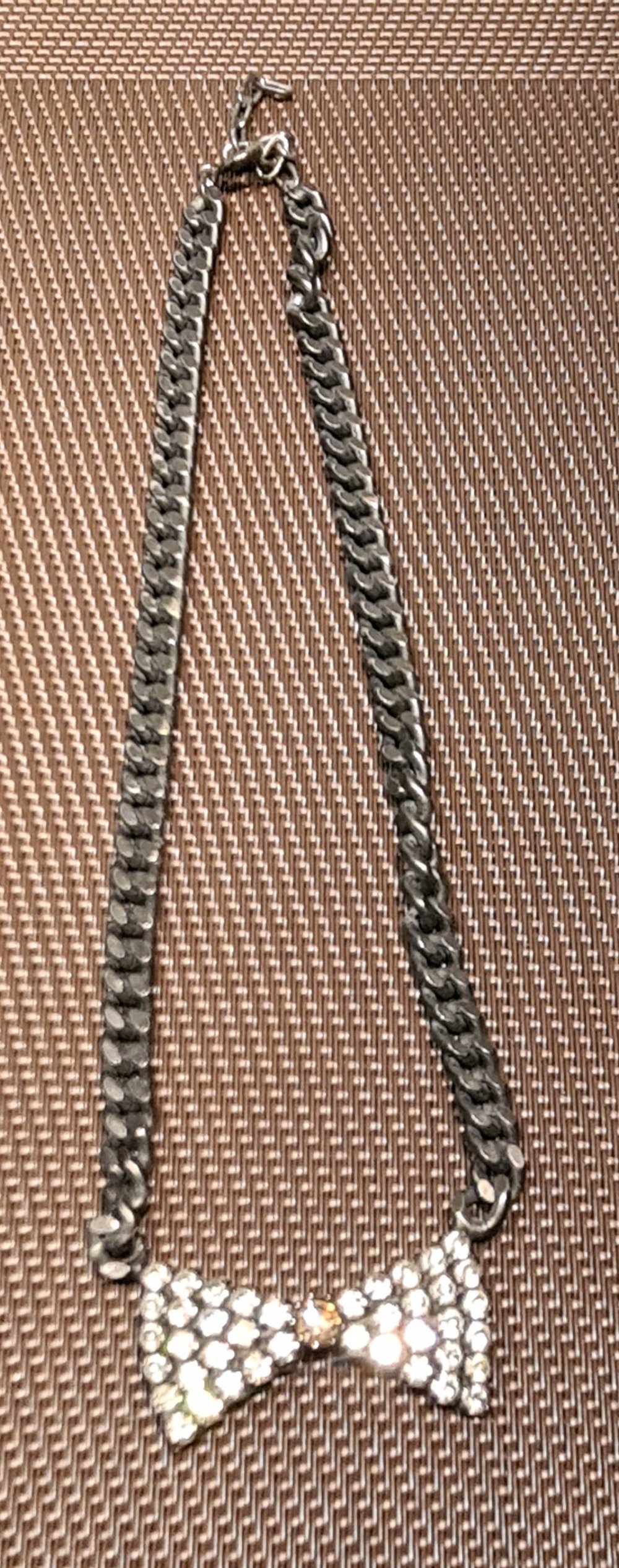 Kette Fliege Strass 80er vintage