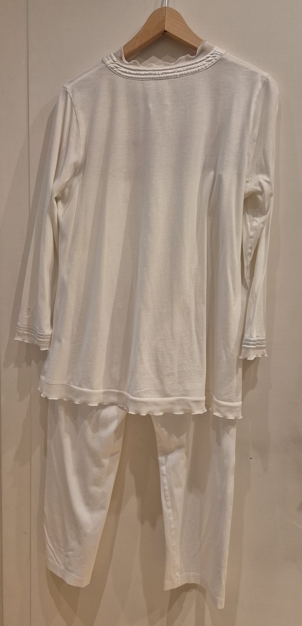 Louis Feraud Schlafanzug creme weiß Gr 36 - 38