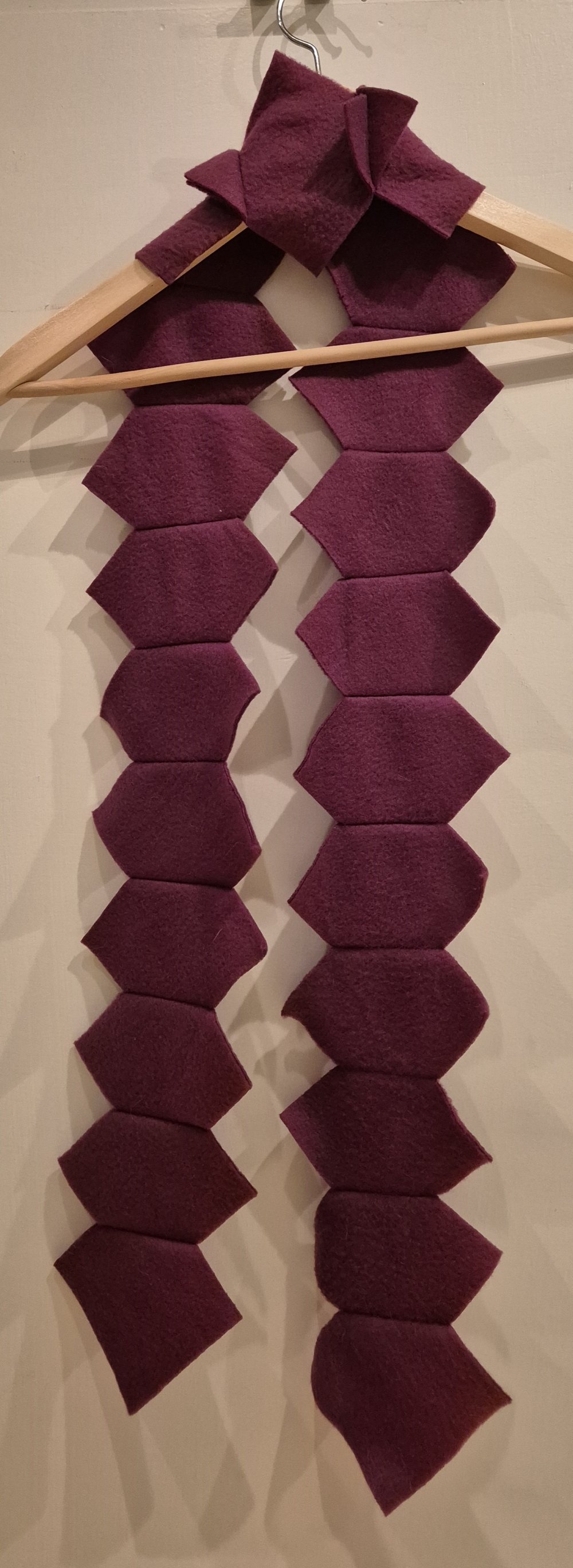 Schal Filz Vierecke lila handmade