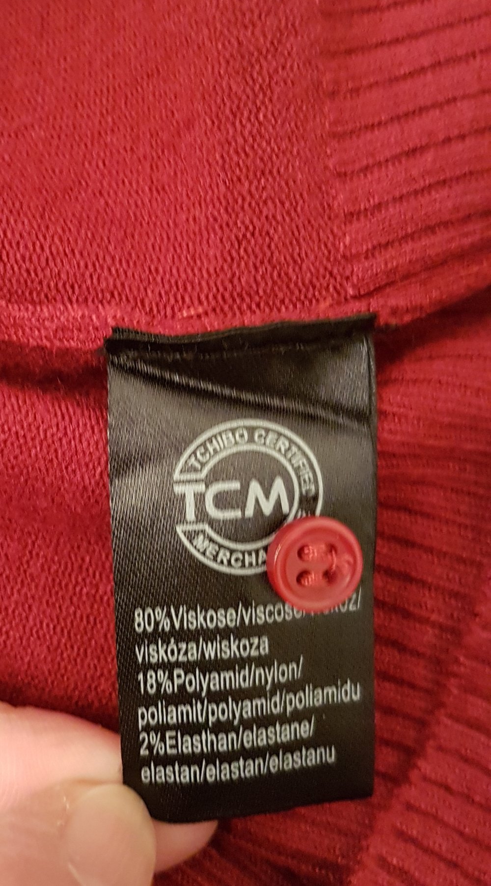 TCM Pullover V-Ausschnitt rot Gr 42
