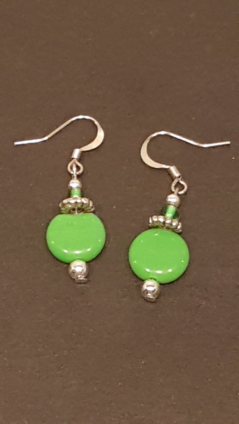 Ohrringe grün rund - Neu