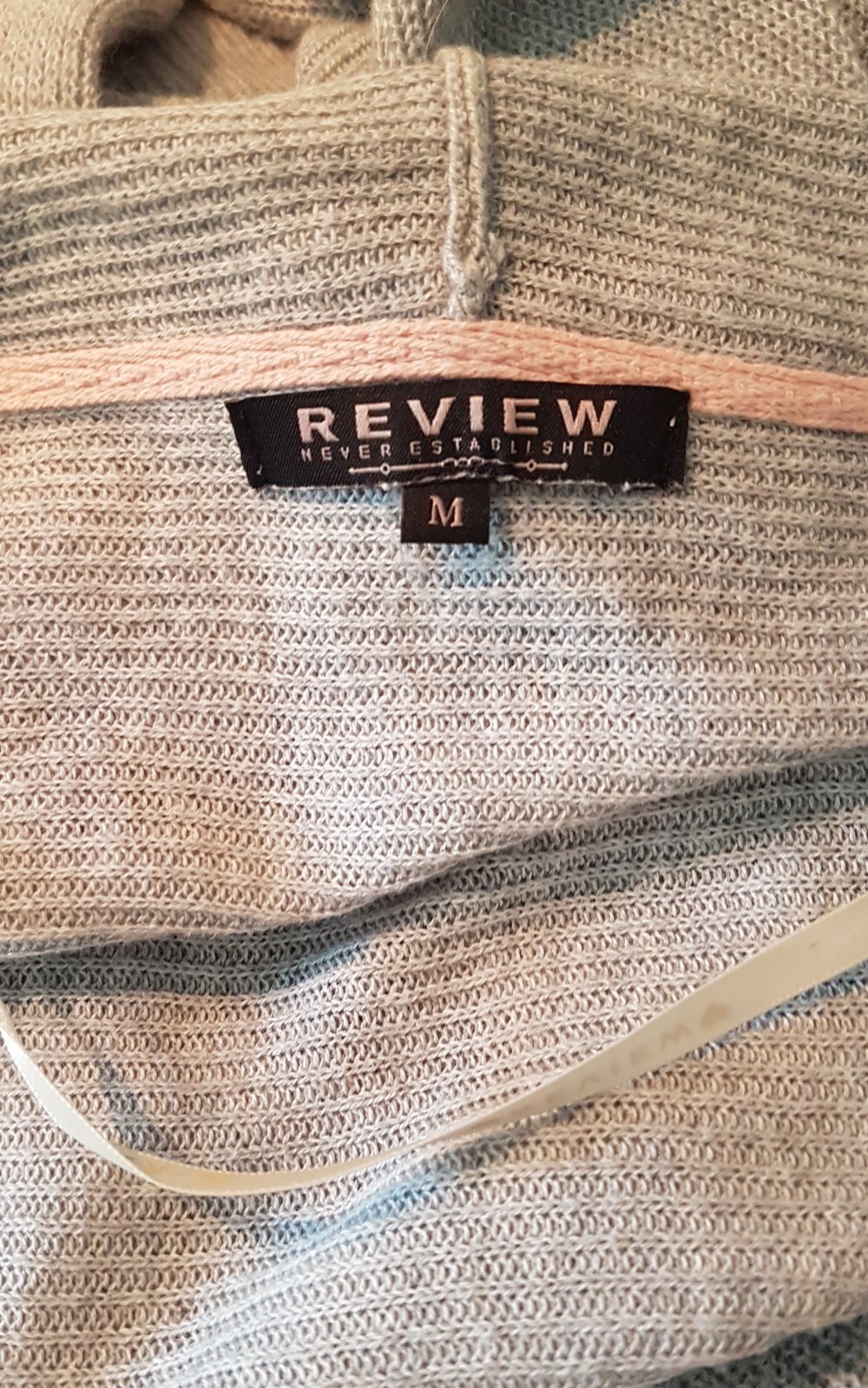 Review Strickjacke Cardigan Wasserfall grau Gr M