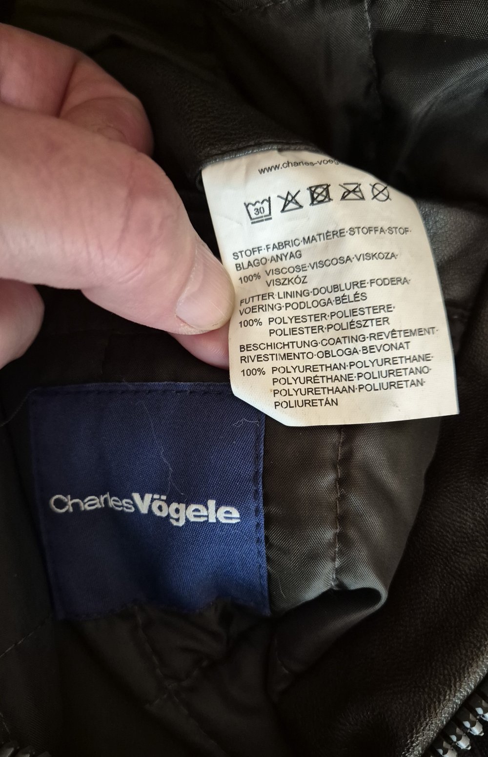 Charles Vögele Jacke Lederimitat braun Gr M leicht gefüttert