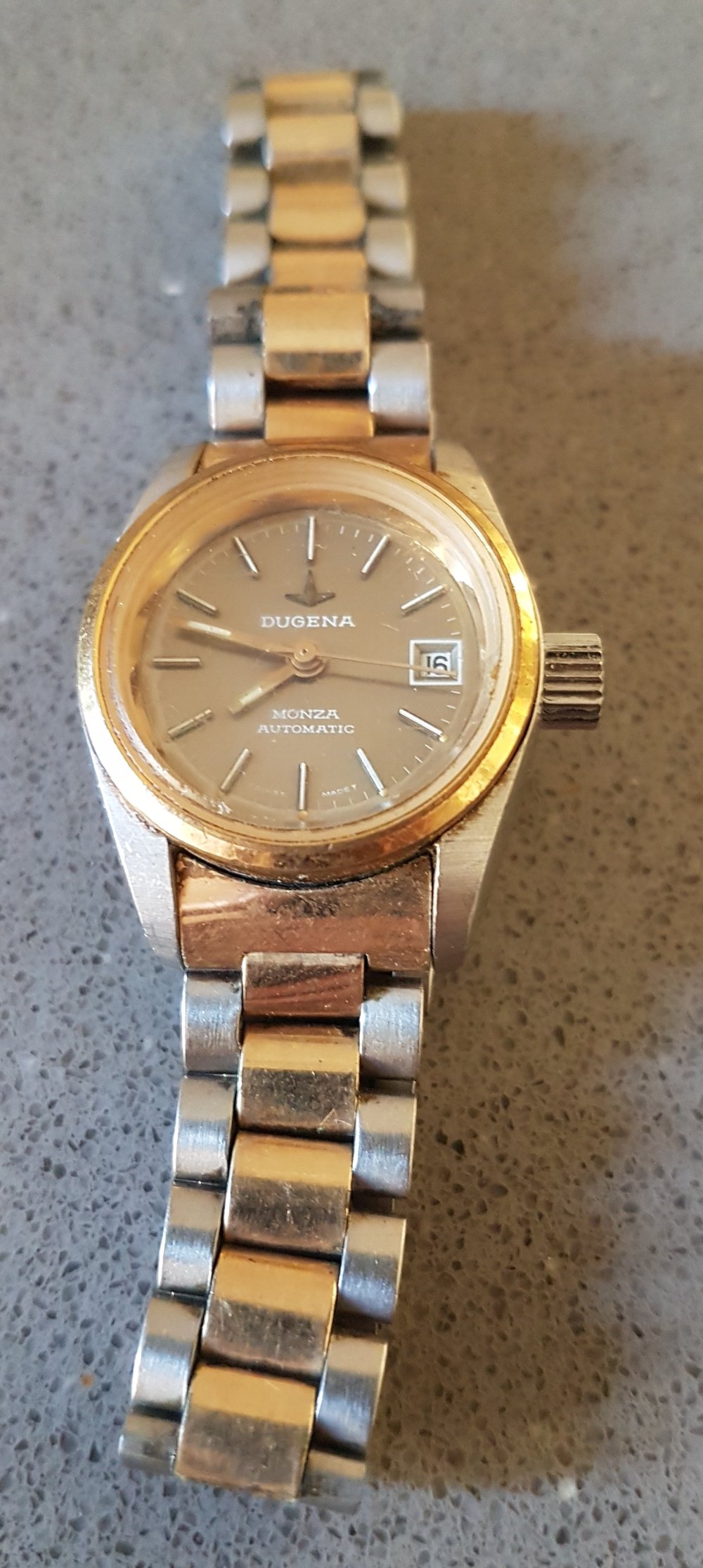 Dugena Monza Automatic Damen gold- silberfarben mit Datum