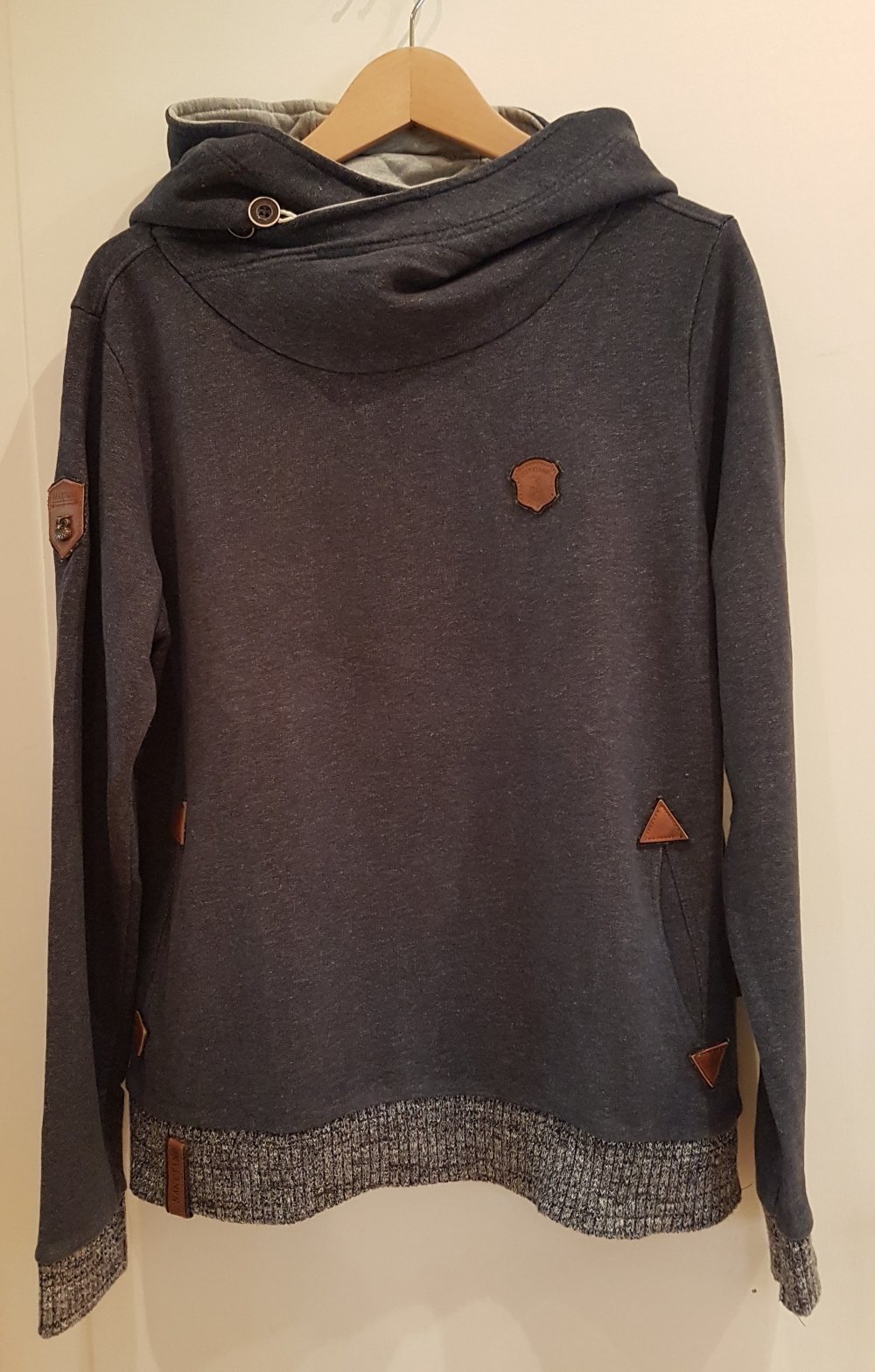 Naketano Hoodie Pullover blau grau Gr XL