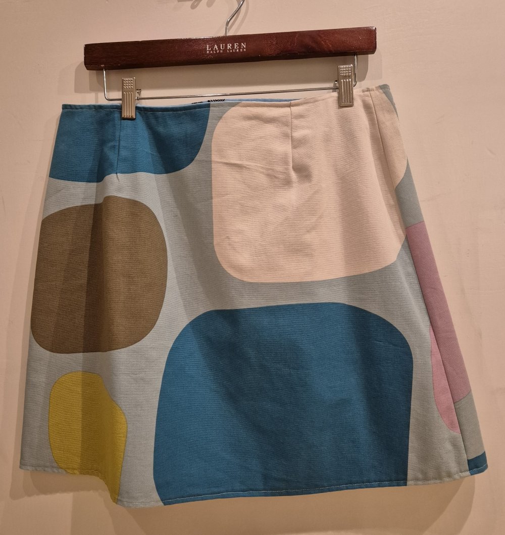 Wenderock Rock blau bunt Kreise Vögel Gr 38 - 40 Handmade