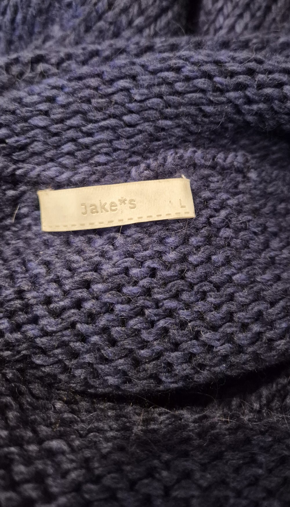 Jake*s Pullover Rollkragen mit Alpaka blau Gr L