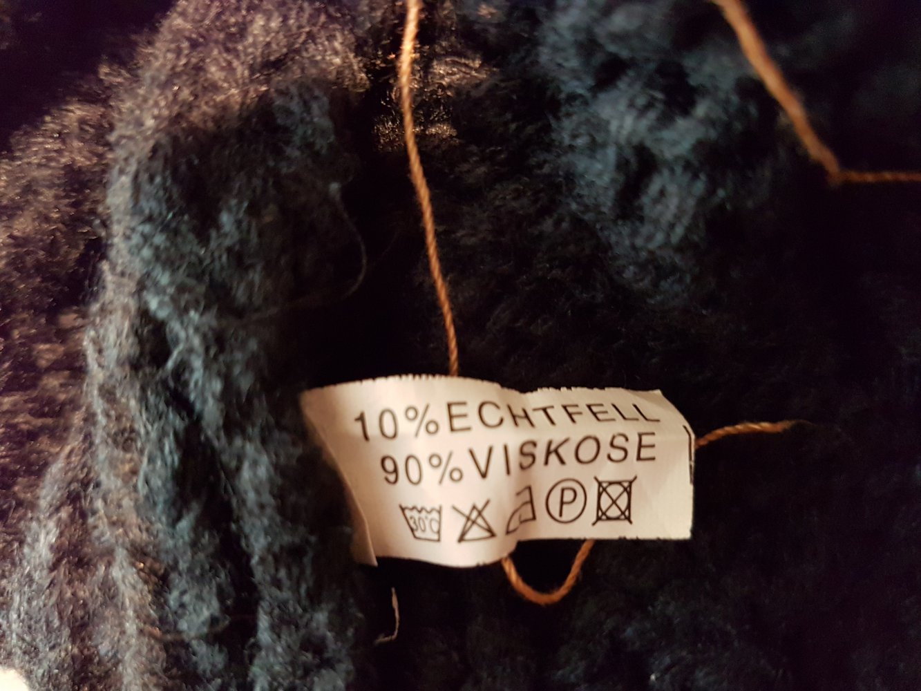 Mütze Strick, Viskose, schwarz