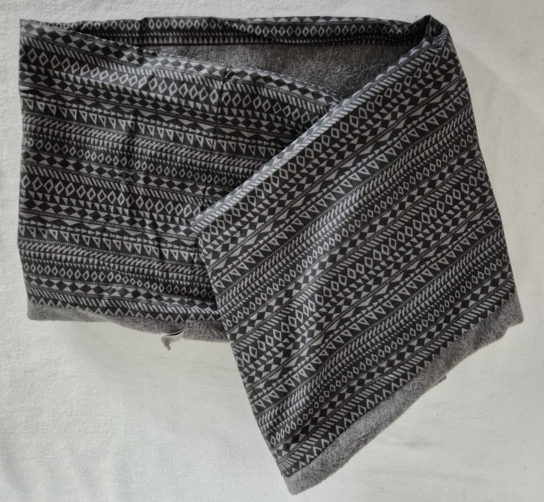 Loop Schal schwarz grau mir Fleece Handmade