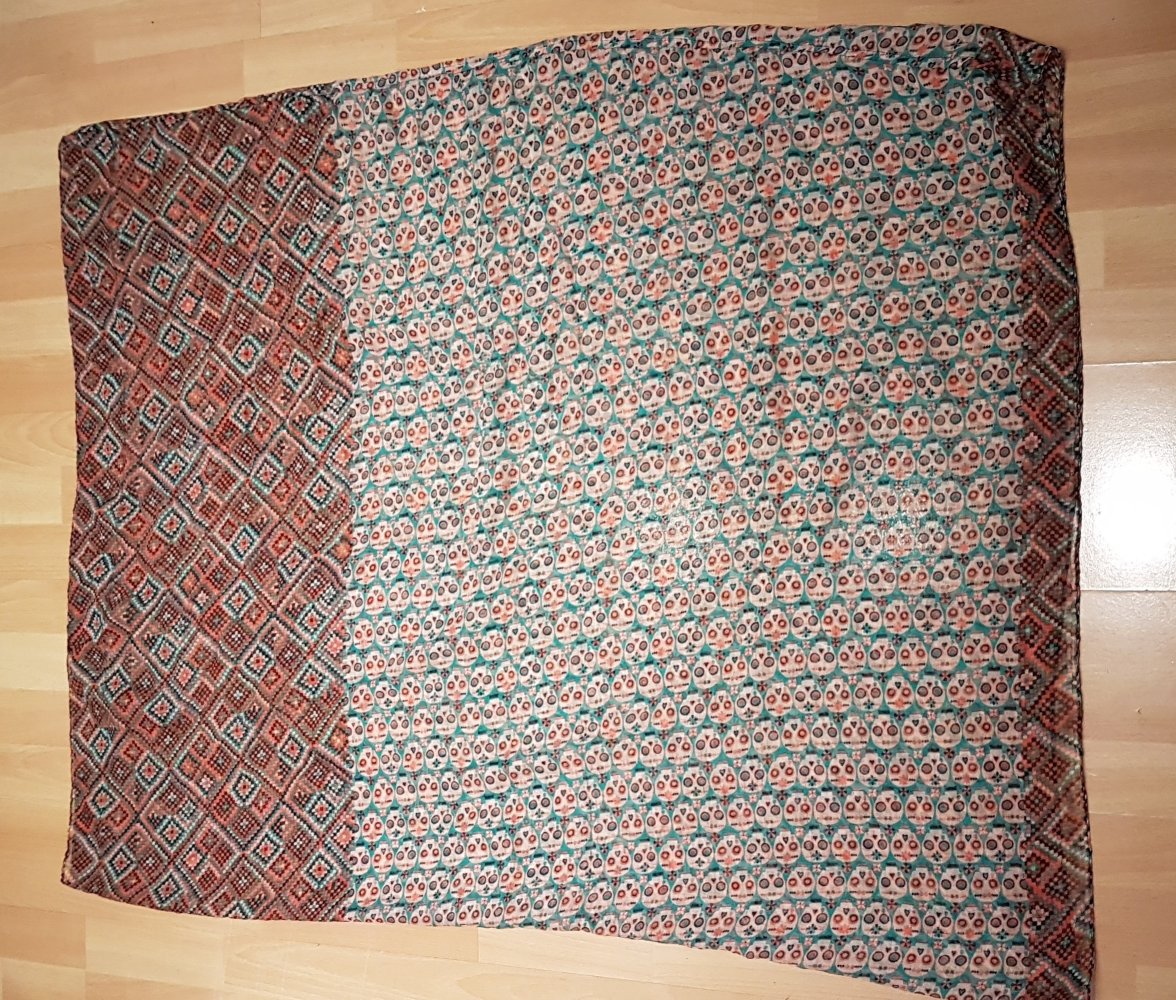 Schal, Loop, Sommer, türkis, rosa; Totenkopf, Skull