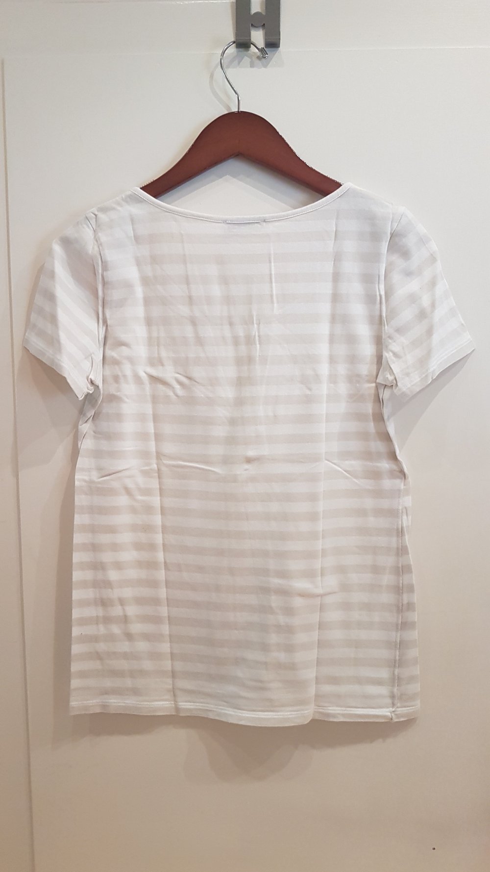 Nice Connection T-Shirt, weiß beige gestreift, Gr. 40