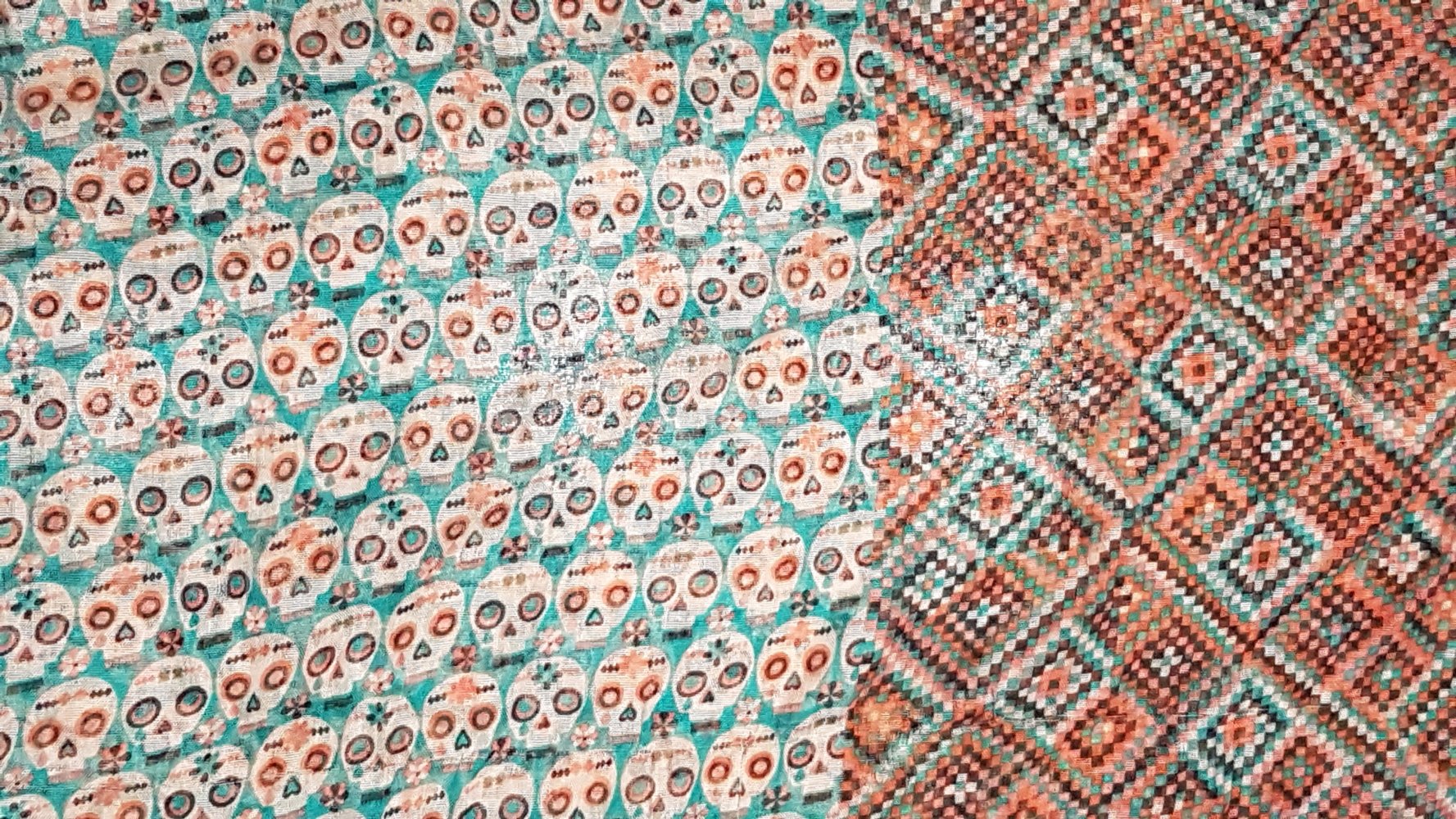 Schal, Loop, Sommer, türkis, rosa; Totenkopf, Skull