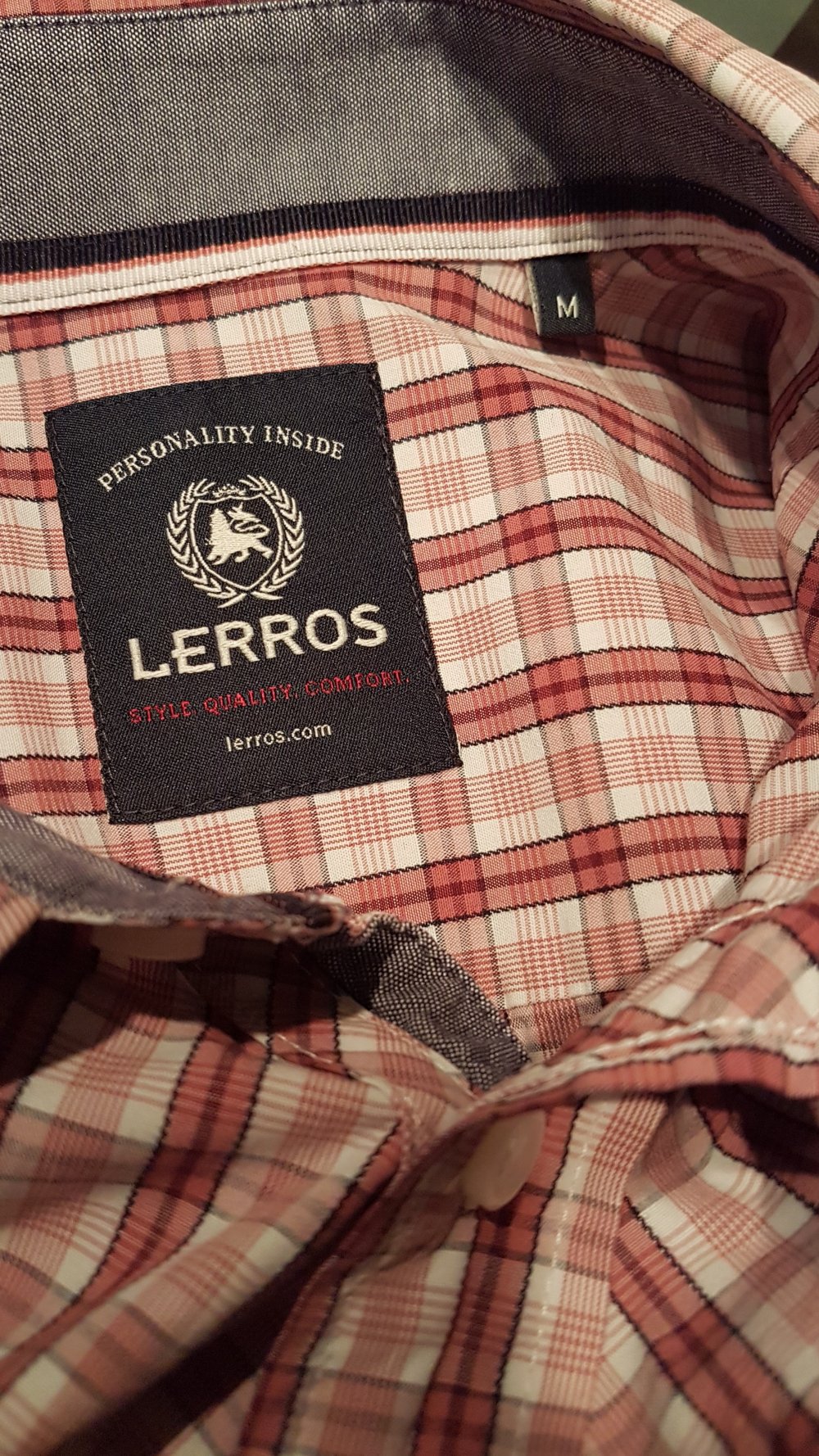 Lerros Hemd karriert rot Gr M