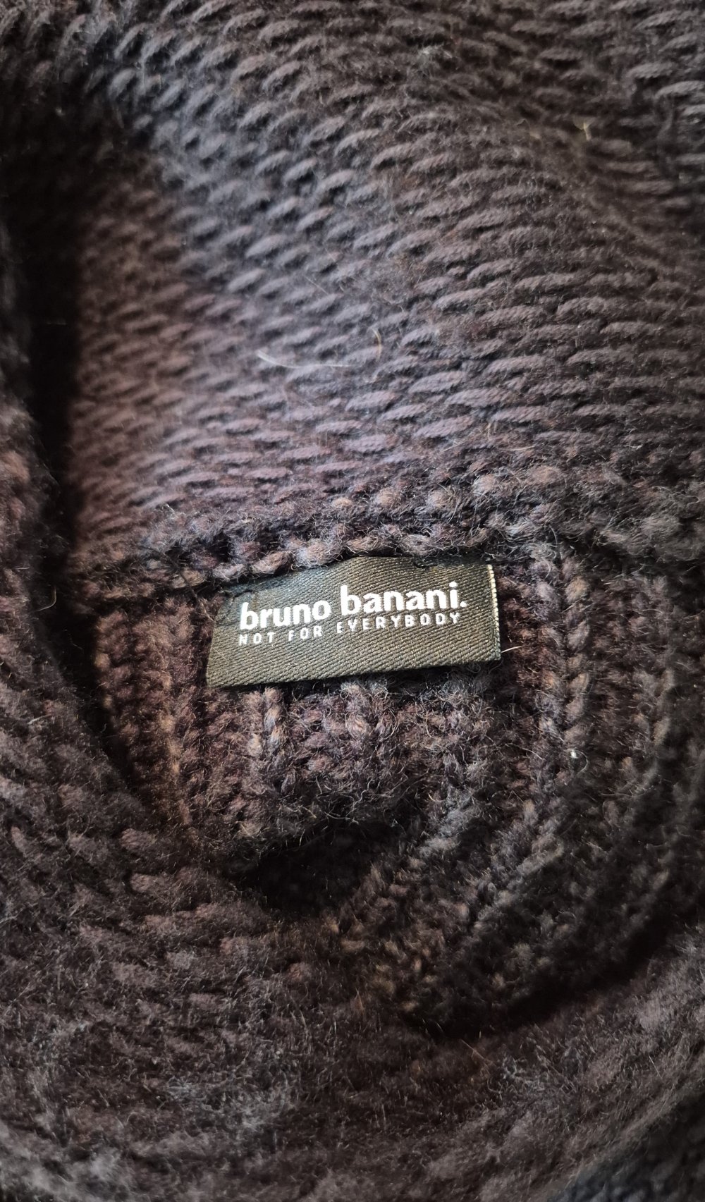 Bruno Banani Pullover Strick großer Kragen schwarz grau Gr M