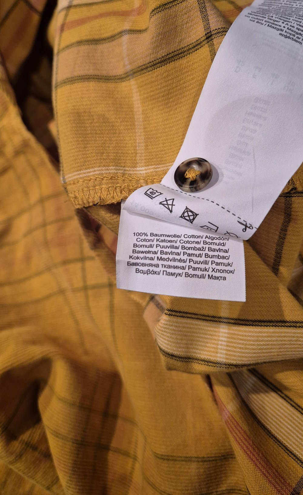 s. Oliver Bluse langarm gelb senf karriert Cord Gr 42