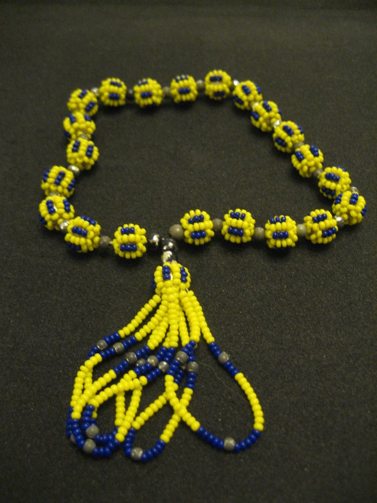 Armband / Fußkettchen, blau gelb