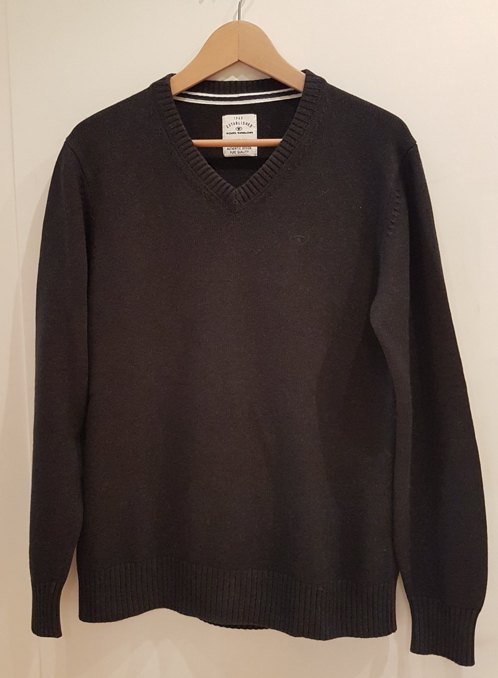 Tom Tailor Pullover Strick grau schwarz Gr M