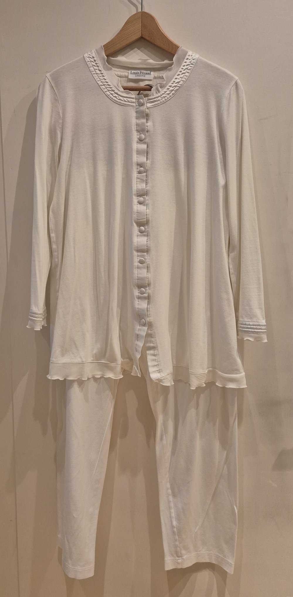 Louis Feraud Schlafanzug creme weiß Gr 36 - 38