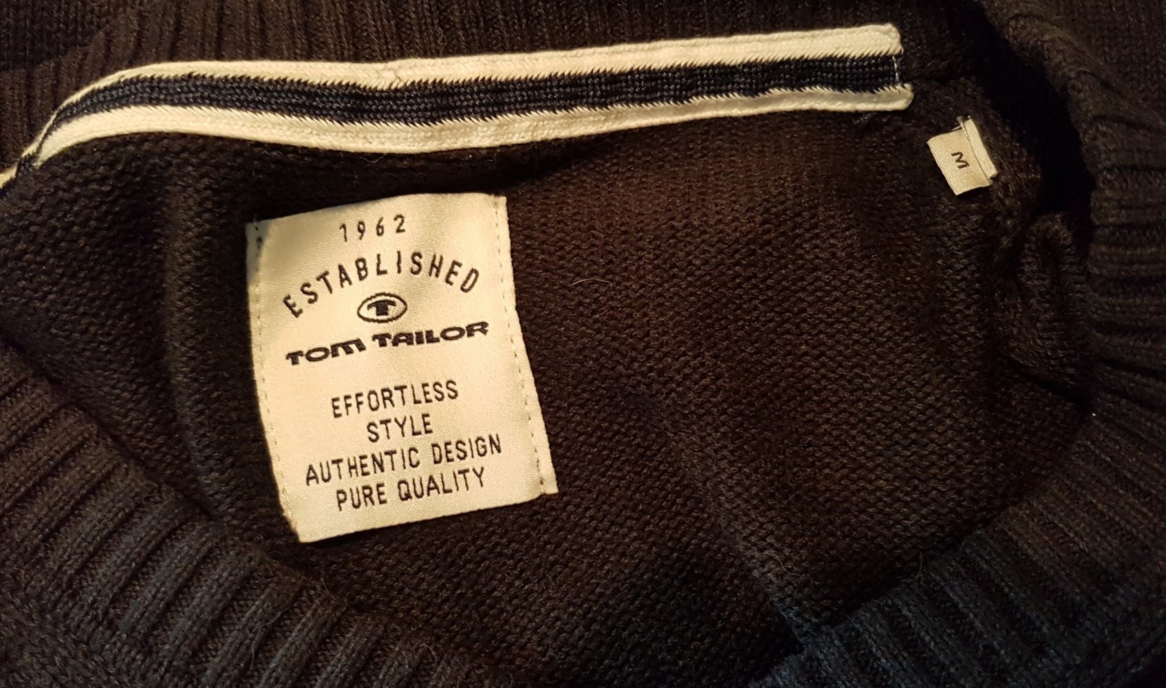 Tom Tailor Pullover Strick grau schwarz Gr M