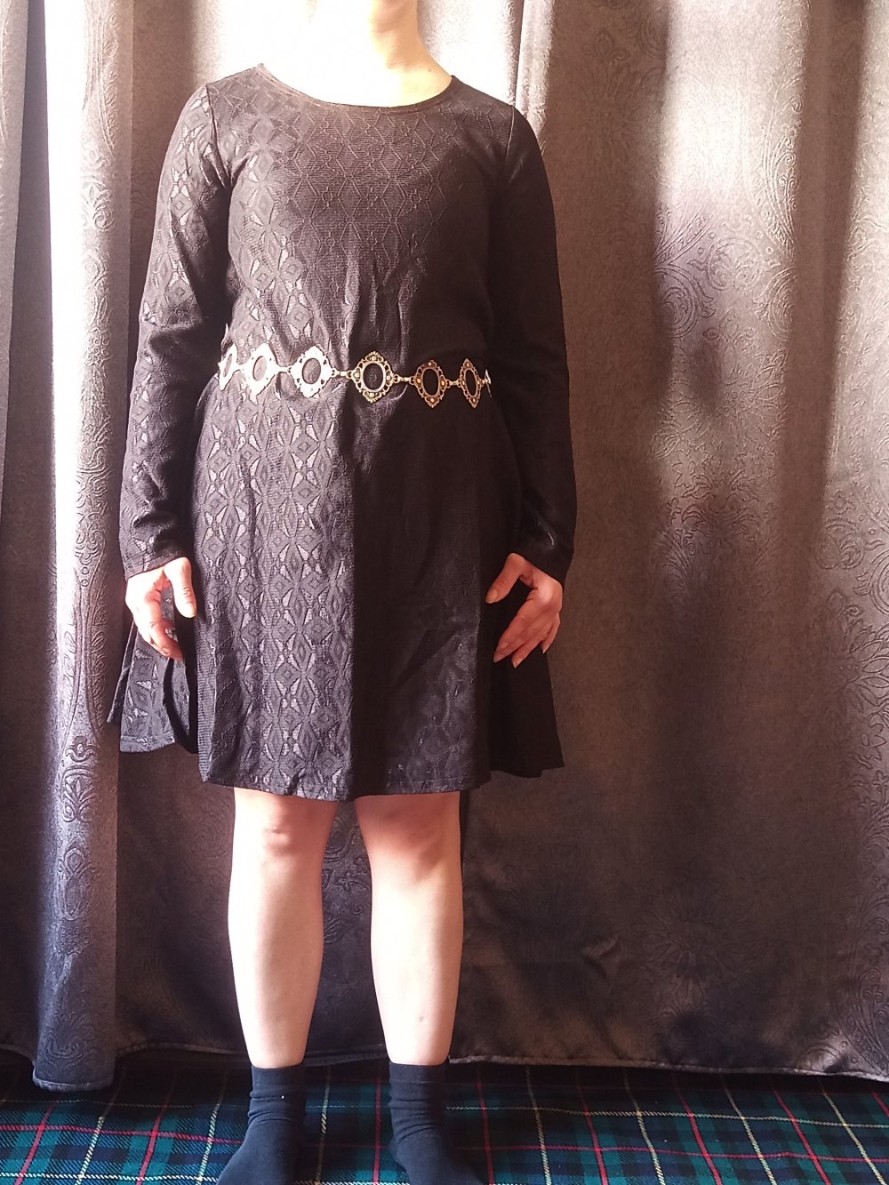 edles Minikleid Rautenmuster 