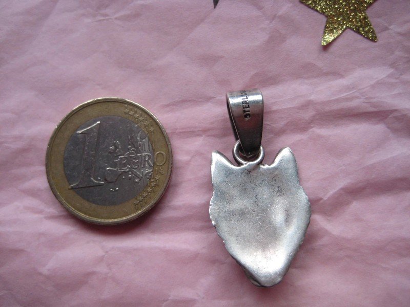 Wolfskopf als Kettenanhänger, 925er Silber, wolf, silber, 925er, sterling, echtsilber, stark, game of thrones, got, canis lupus, mittelalter, wappentier, tier, geschenk, anhänger