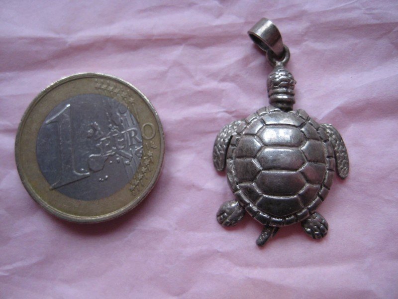 Schildkröte Ketten-Anhänger 925, silber, echtsilber, sterling, schildkröte, kettenanhänger, besonders, tier, geschenk, originalgetreu