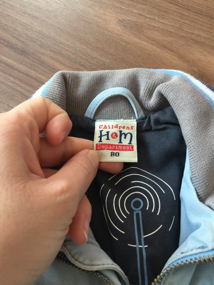 Graublaue Übergangsjacke Gr. 80/86