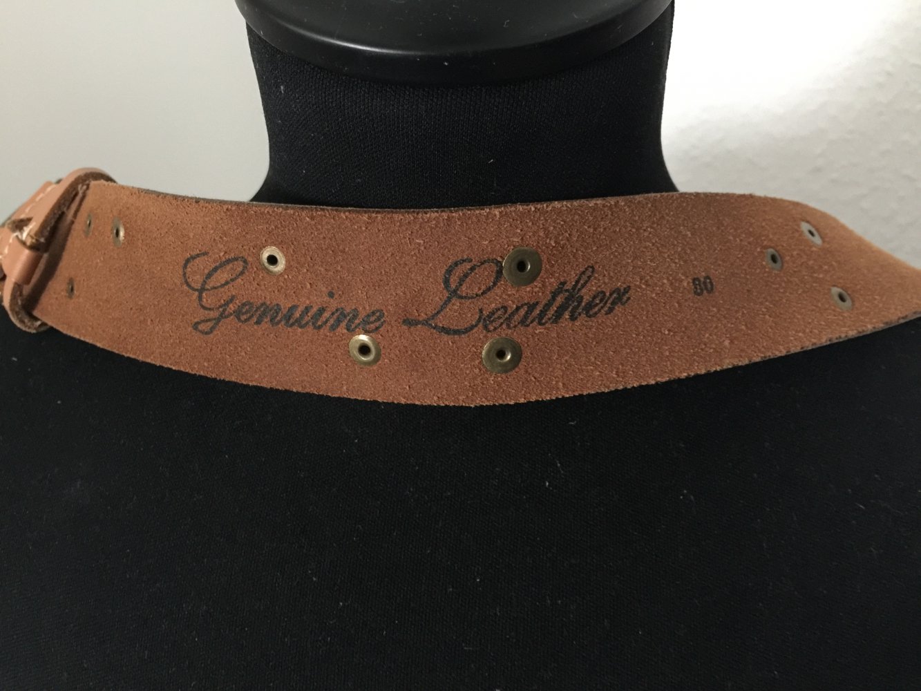 Bestickter Ledergürtel 80 cm