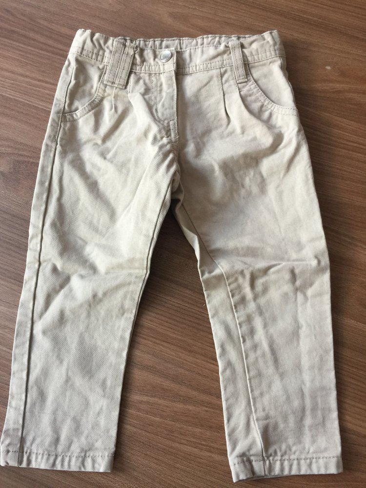Beige Stoffjeans Gr. 86/92