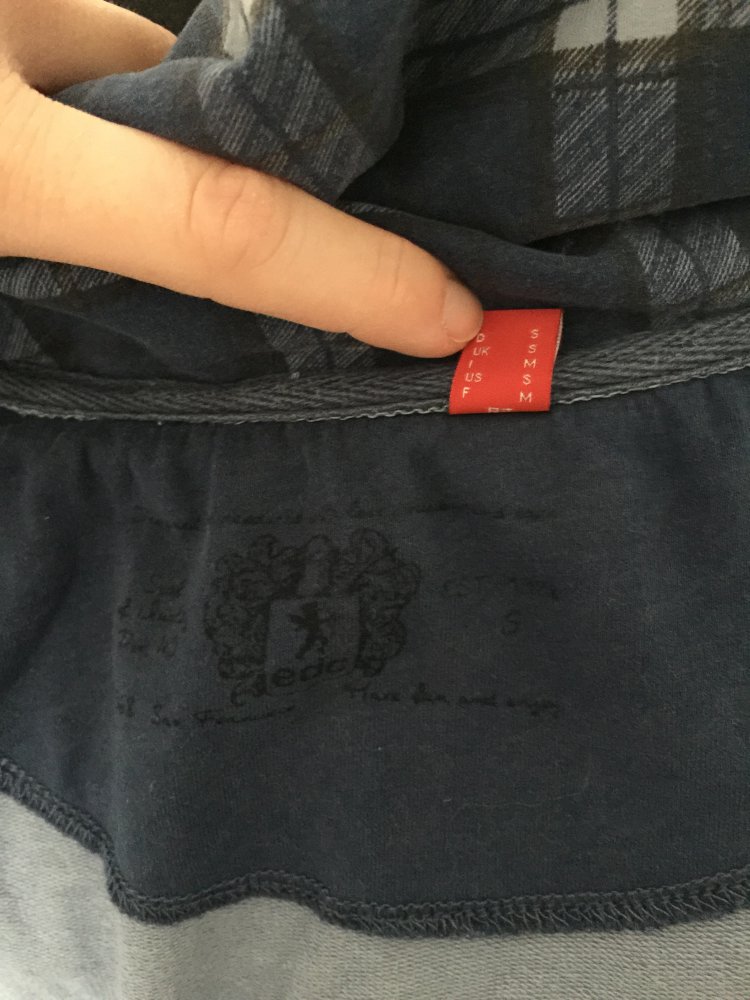 Blaukariertes edc-Jäckchen mit großem Kragen