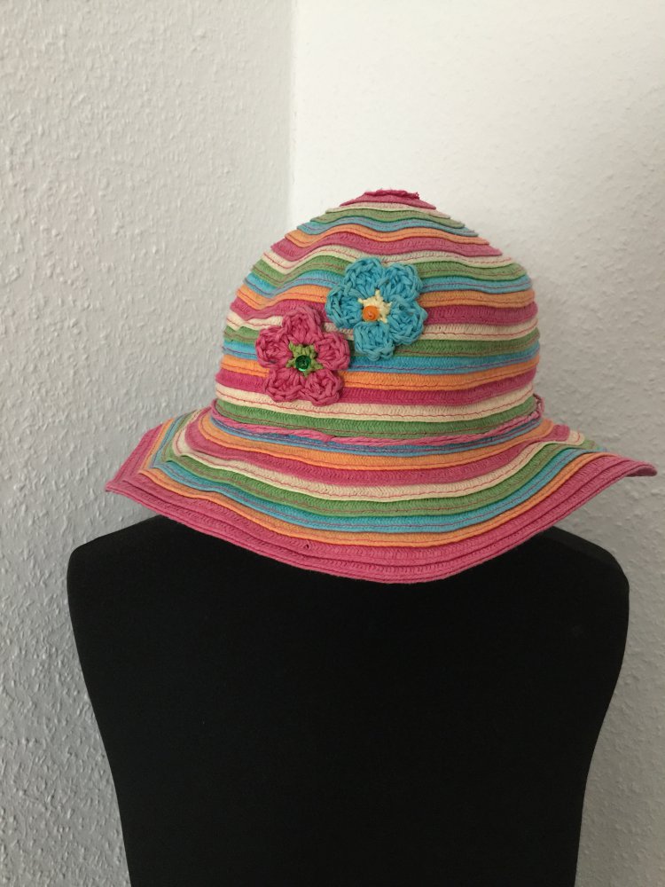 Bunter Strohhut Gr. 50/52