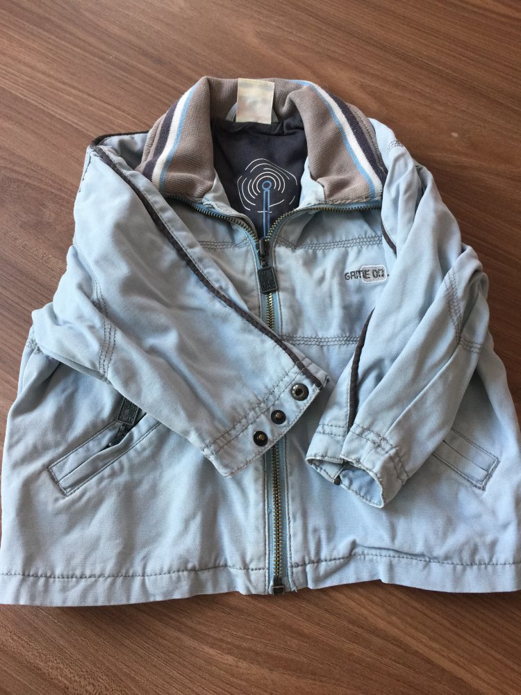 Graublaue Übergangsjacke Gr. 80/86