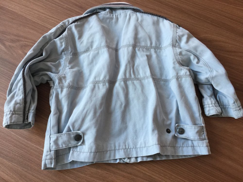 Graublaue Übergangsjacke Gr. 80/86