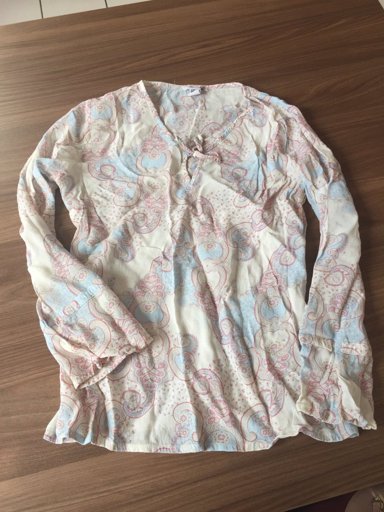 Elegantes Langarmshirt Paisleymuster Gr. 38/40