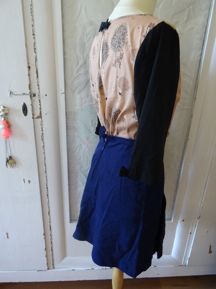 Vintage Rock 34 60er 70er XS Tulpenrock blau Rockabella BERLIN