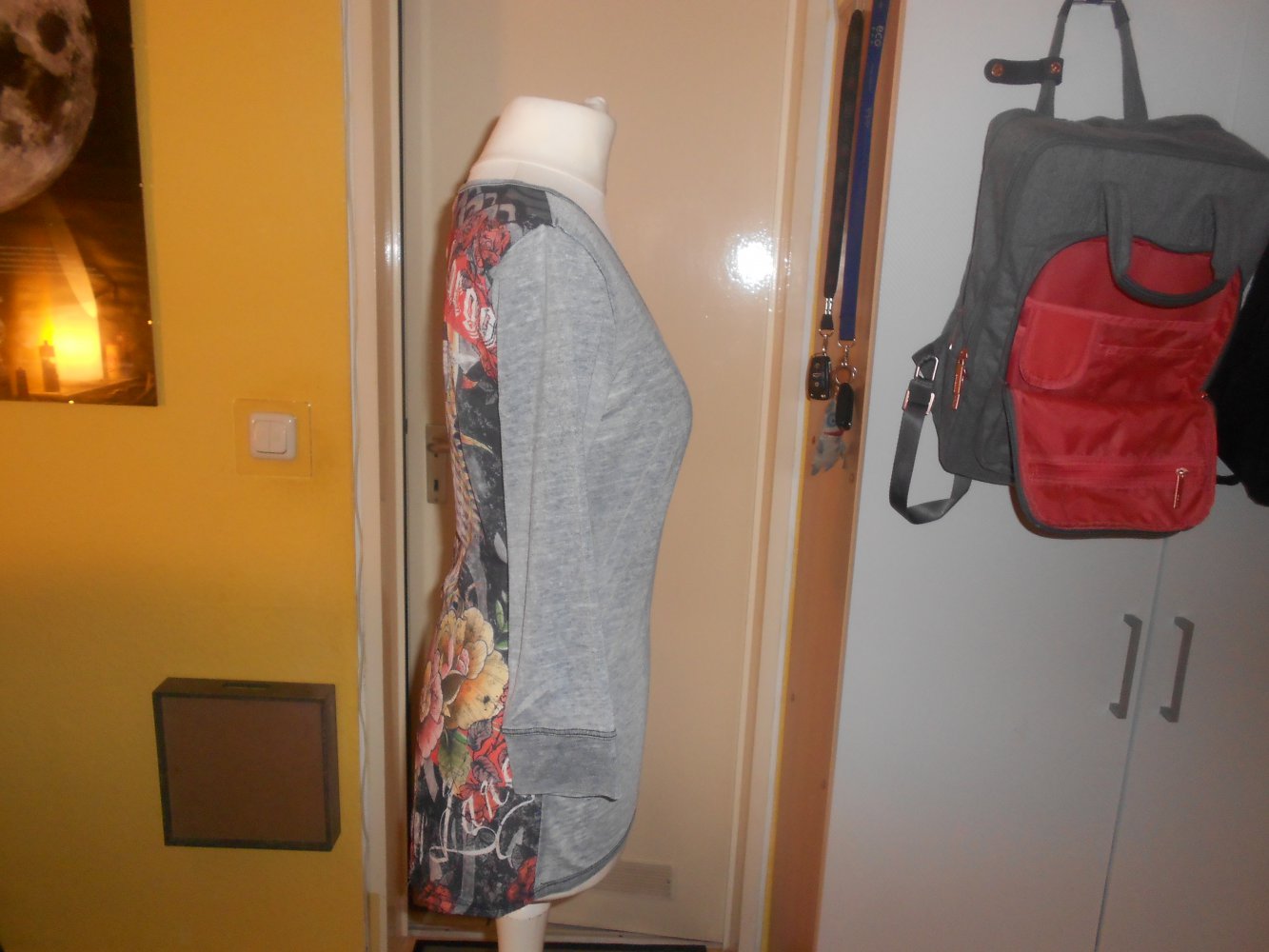 Key Largo - graues T-Shirt mit asiatischem Motiv Gr. S