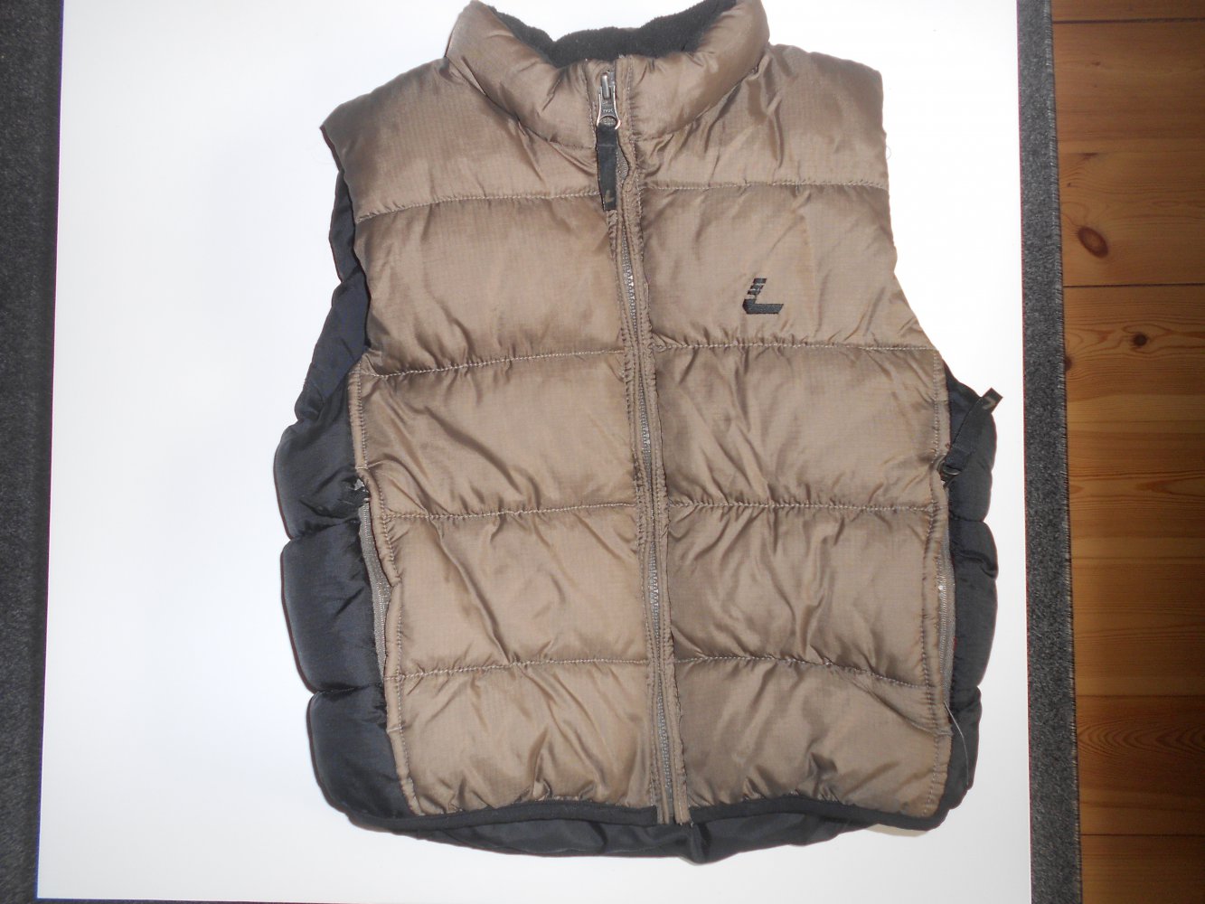 H&M L.O.G.G. - schwarz- braune gefütterte Weste Gr. 104