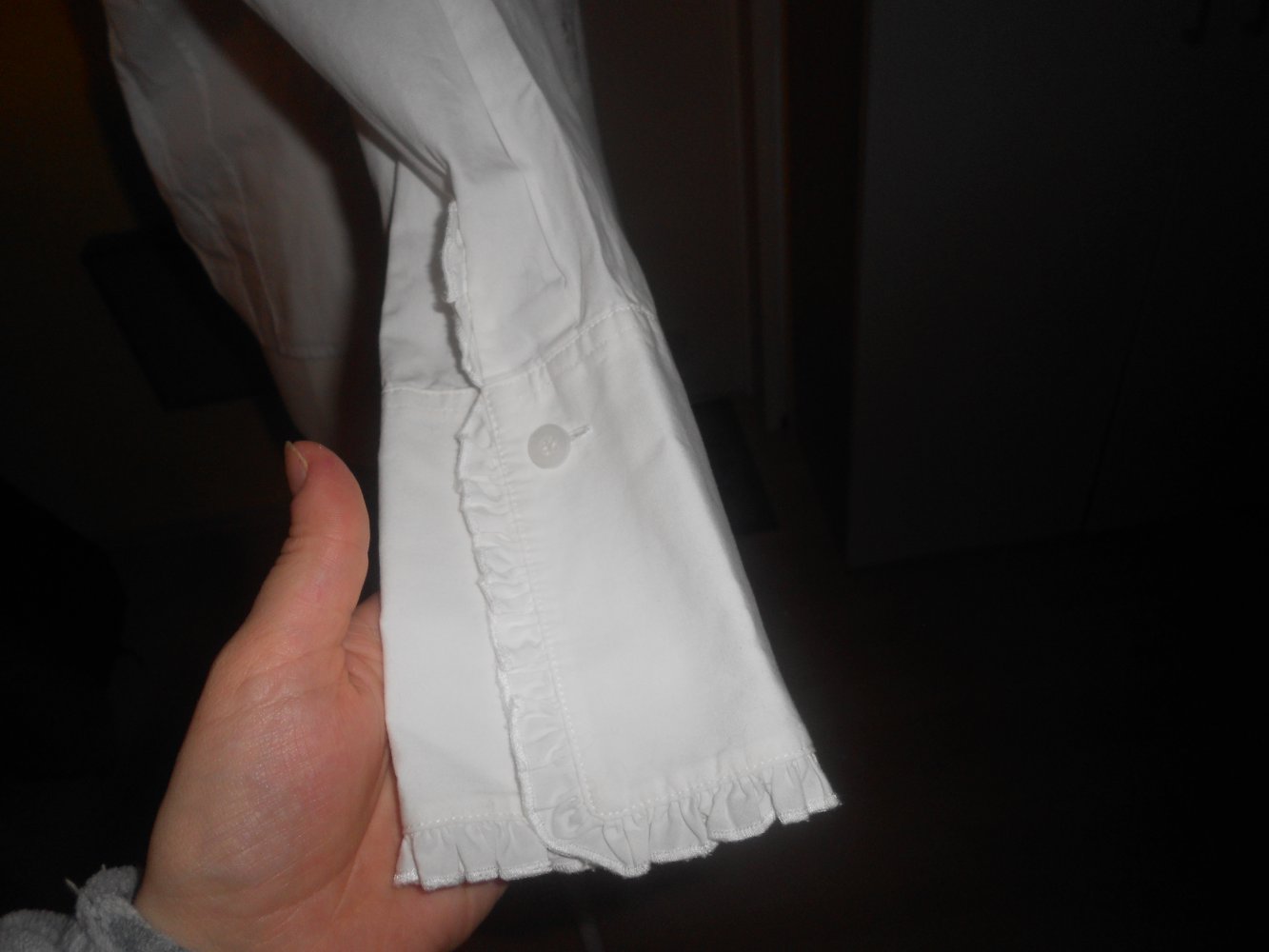 Esprit - weiße Bluse mit gehäkelten Elementen Gr. S