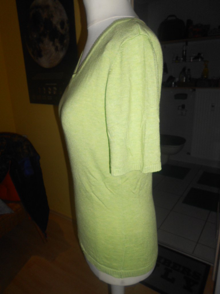 Cecilia Classic - pistaziengrüner Kurzarmpullover Gr. S