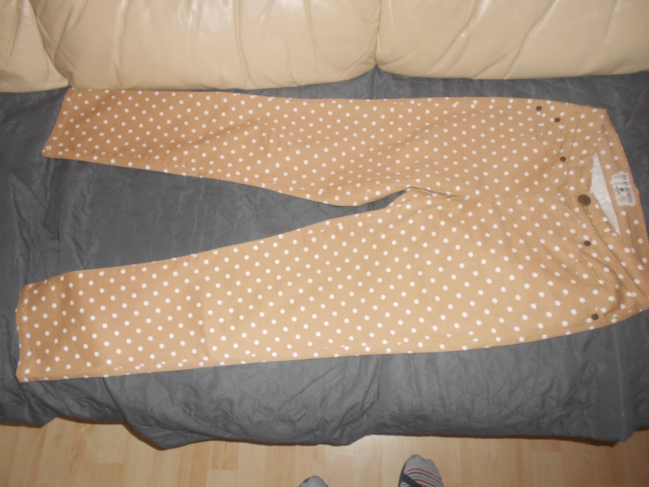 Rick Cardona - hellbraune Jeans mit Polkadots Gr. 38