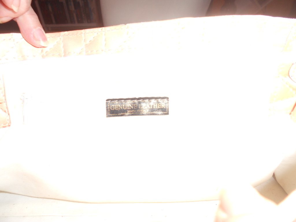 italienische Lederhandtasche rosa- weiß marmoriert