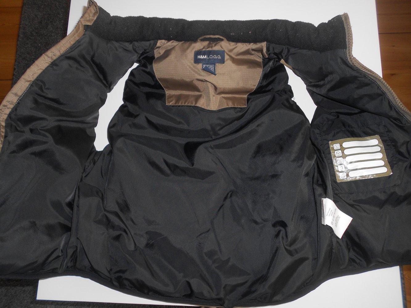 H&M L.O.G.G. - schwarz- braune gefütterte Weste Gr. 104