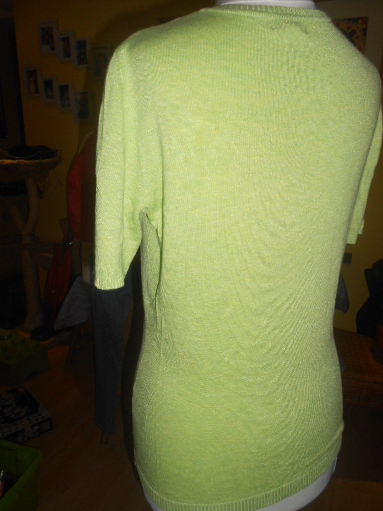 Cecilia Classic - pistaziengrüner Kurzarmpullover Gr. S