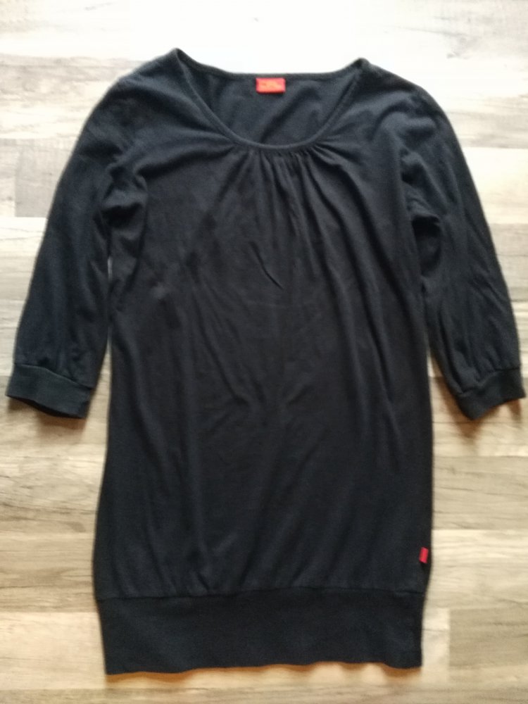 Longshirt Minikleid schwarz 3/4-Ärmel Gr. S 36 (bzw. 164/170)