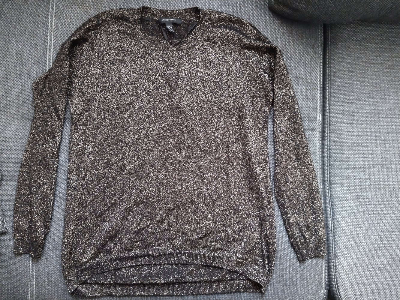 Glitzer Pulli schwarz Gr. 40