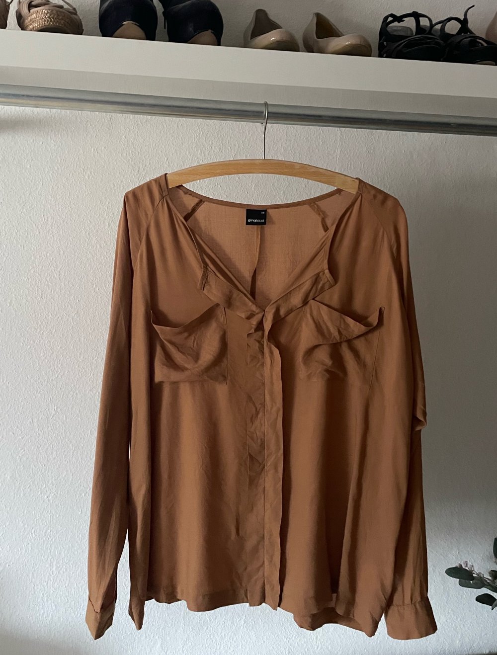 Hemdbluse Cognac