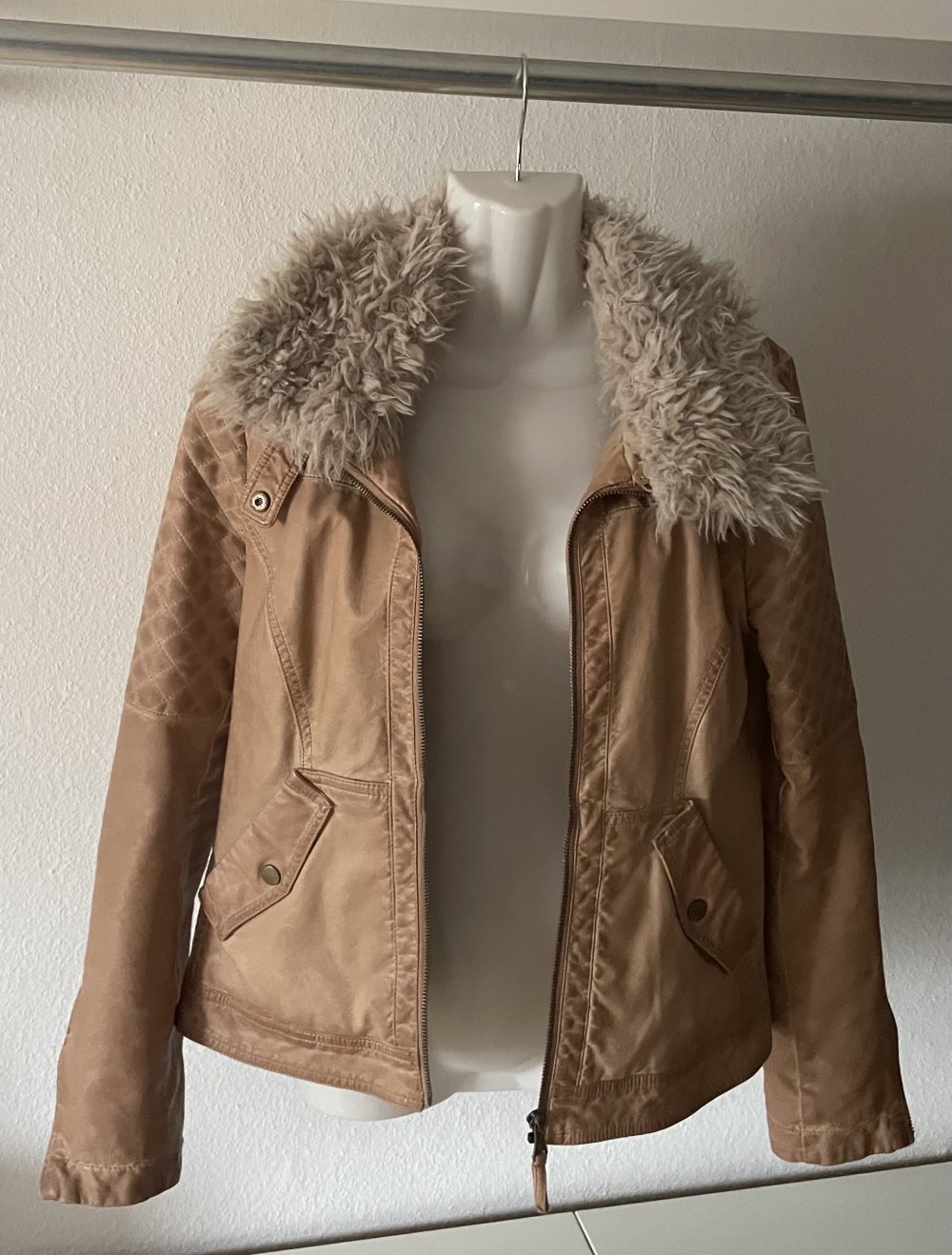 Bikerjacke Cognac