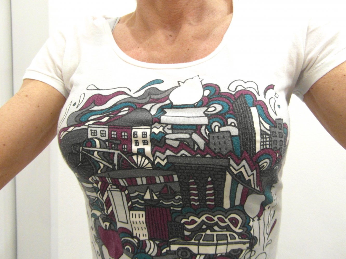 Zoo York T-Shirt top Print Shirt es 36 weiß