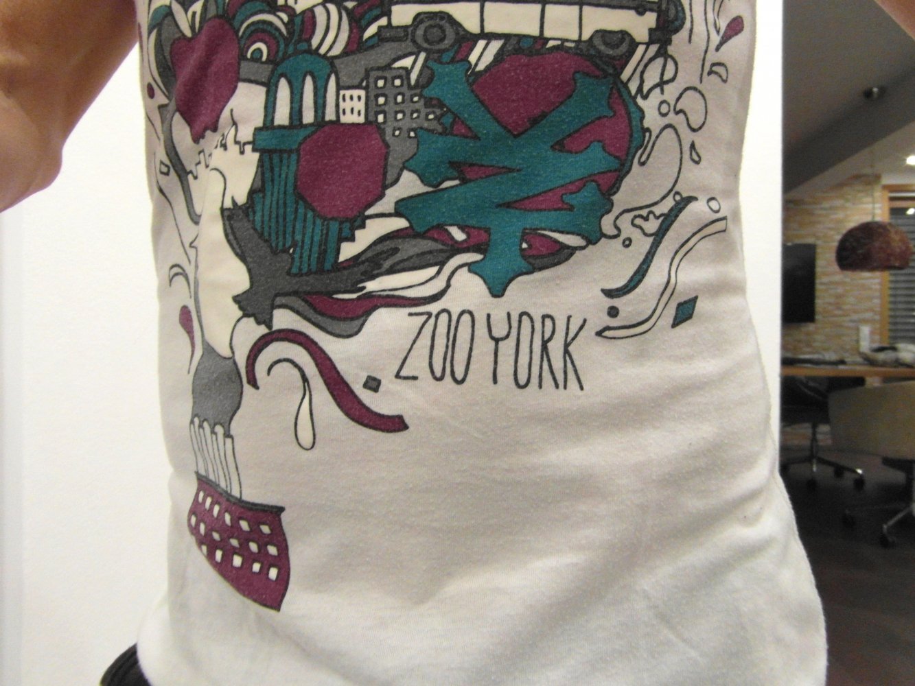 Zoo York T-Shirt top Print Shirt es 36 weiß
