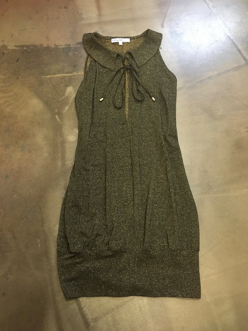 PIU & PIU Designerkleid KLEID TUNIKA MINIKLEID GR S GOLD NP 299€